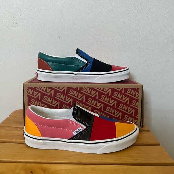 SOLD~VANS Unisex Leather & Suede Patchwork Slip On - Picture 6 of 15
